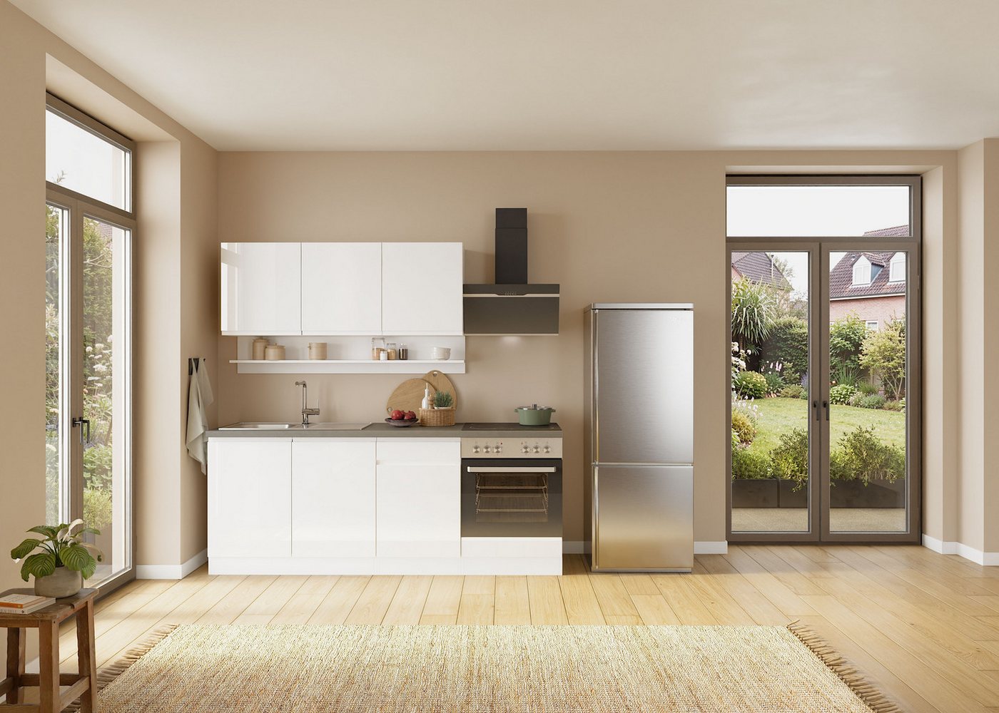 KOCHSTATION Hängeschrank KS-Virginia,neu in verbesserter Ausführung (Stauraum, Softclose) Breite 50 cm, 1 Tür, gedämpfte Scharniere – Bild 2 von 5