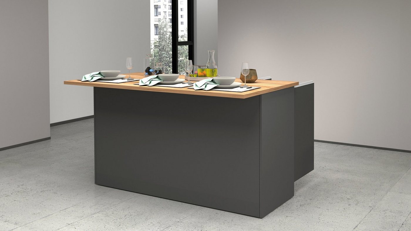 KOCHSTATION Kücheninsel KS-Sole, Kücheninsel, Breite 155 cm, 3 Türen – Bild 2 von 5