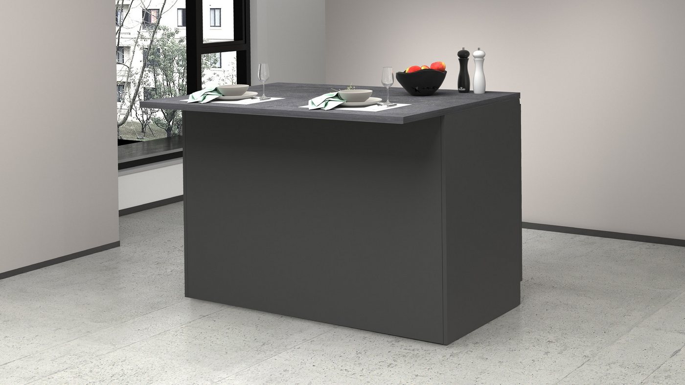 KOCHSTATION Kücheninsel KS-Sole, Breite 125 cm, mit 2 Türen – Bild 2 von 5