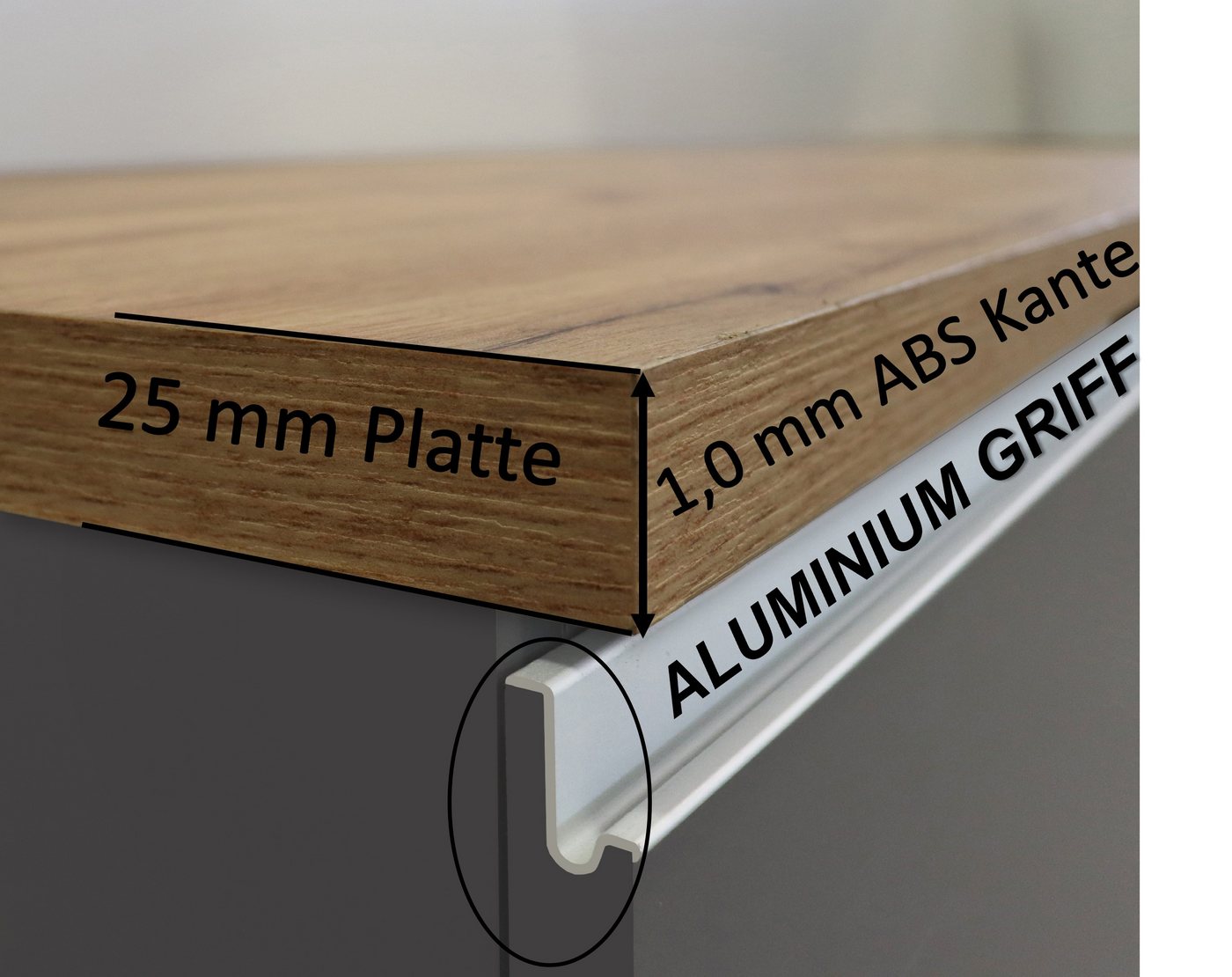 KOCHSTATION Kücheninsel KS-Sole, Breite 125 cm, mit 2 Türen – Bild 4 von 5
