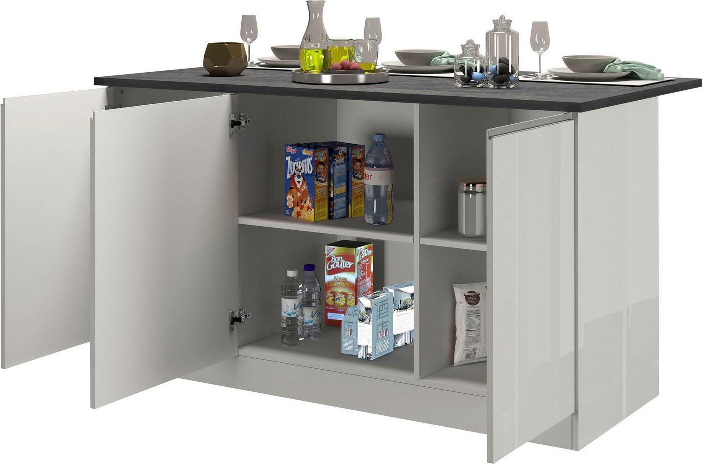 KOCHSTATION Kücheninsel KS-Sole, Kücheninsel, Breite 155 cm, 3 Türen – Bild 3 von 5