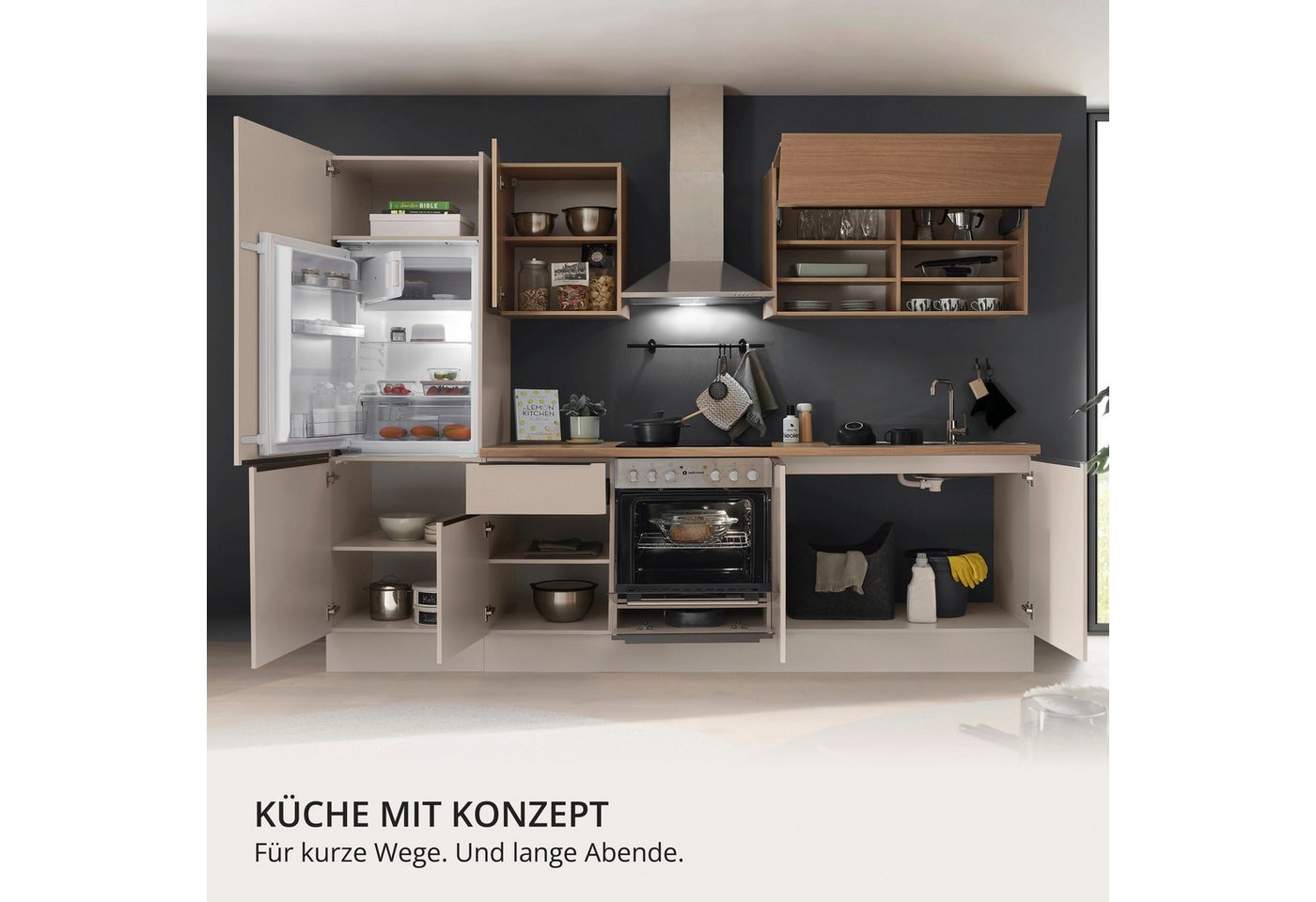 KOCHSTATION Küchenzeile Cocco, Breite 270 cm, wahlweise mit E-Geräten und Induktion – Bild 5 von 5