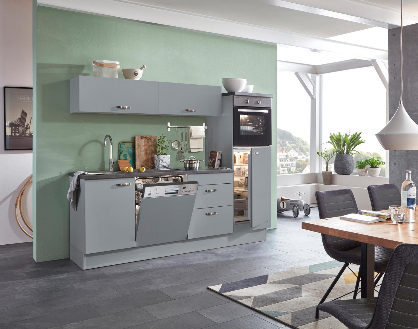 KOCHSTATION Küchenzeile KS-Cara, mit Vollauszügen und Soft-Close-Funktion, Breite 240 cm – Bild 5 von 5