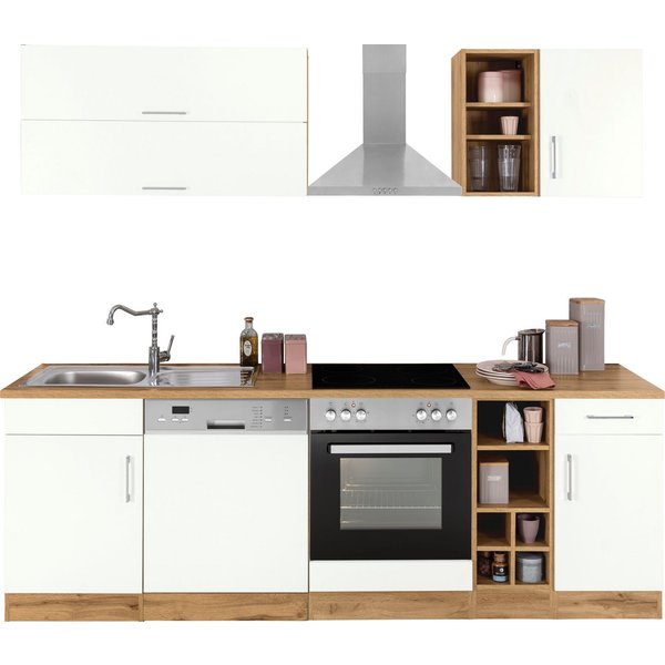 KOCHSTATION Küchenzeile KS-Colmar, mit E-Geräten, Breite 240 cm