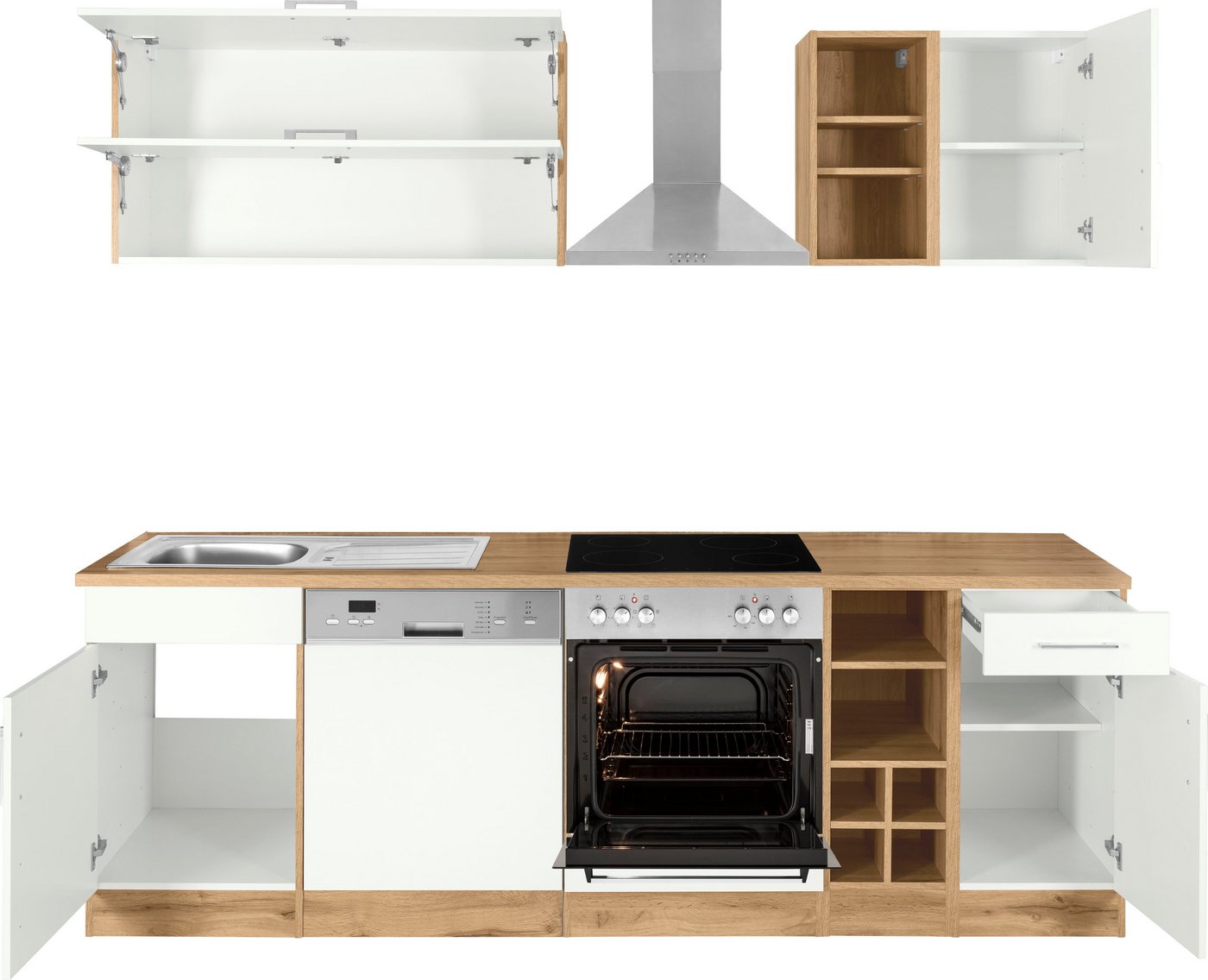 KOCHSTATION Küchenzeile KS-Colmar, mit E-Geräten, Breite 240 cm – Bild 4 von 5