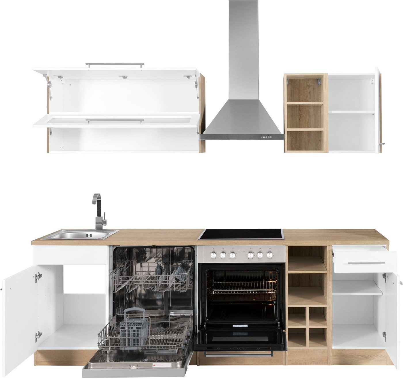 KOCHSTATION Küchenzeile KS-Eton, mit E-Geräten, Breite 240 cm – Bild 3 von 5