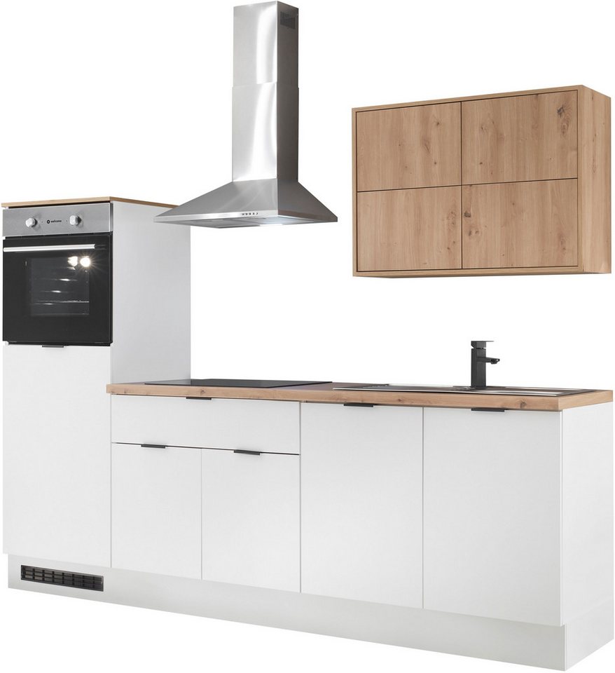 KOCHSTATION Küchenzeile KS-Georgia, mit 38mm starker Arbeitsplatte, Breite 250 cm, wahlweise mit E-Geräten und Kühlschrank – Bild 3 von 5