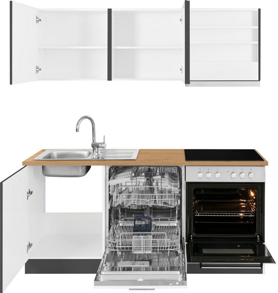 KOCHSTATION Küchenzeile KS-Kehl, mit E-Geräten, Breite 180 cm, inkl. Geschirrspülmaschine – Bild 4 von 5