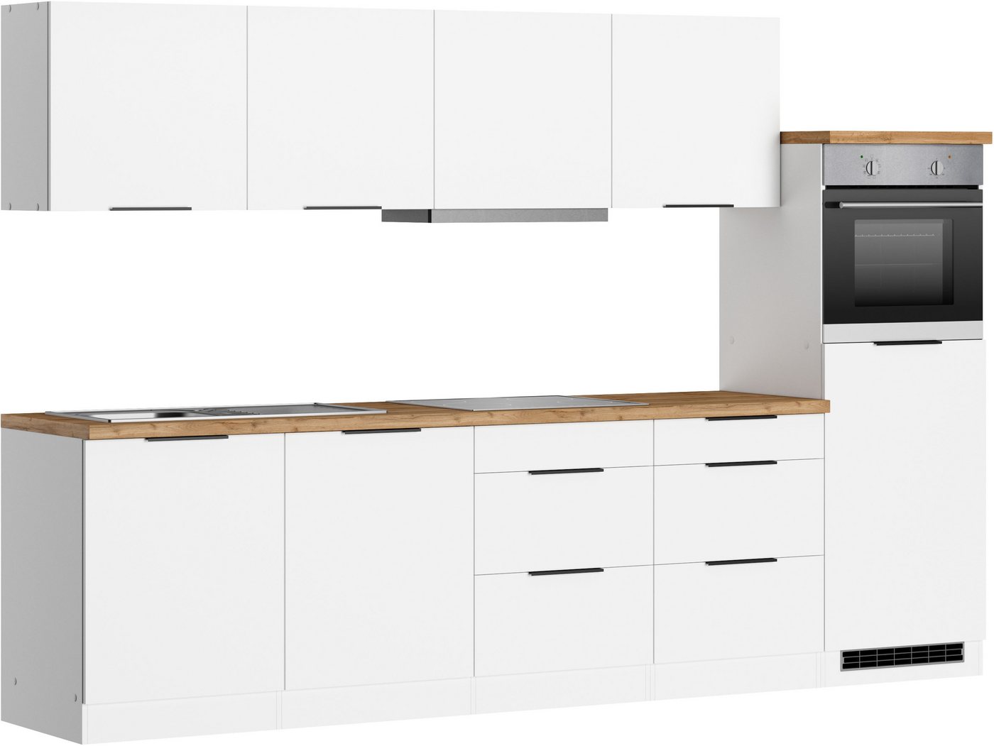 KOCHSTATION Küchenzeile KS-Lagos2, Küche Komplettset, Breite 300cm, wahlweise mit E-Geräten, mit 38mm starker Arbeitsplatte – Bild 3 von 5