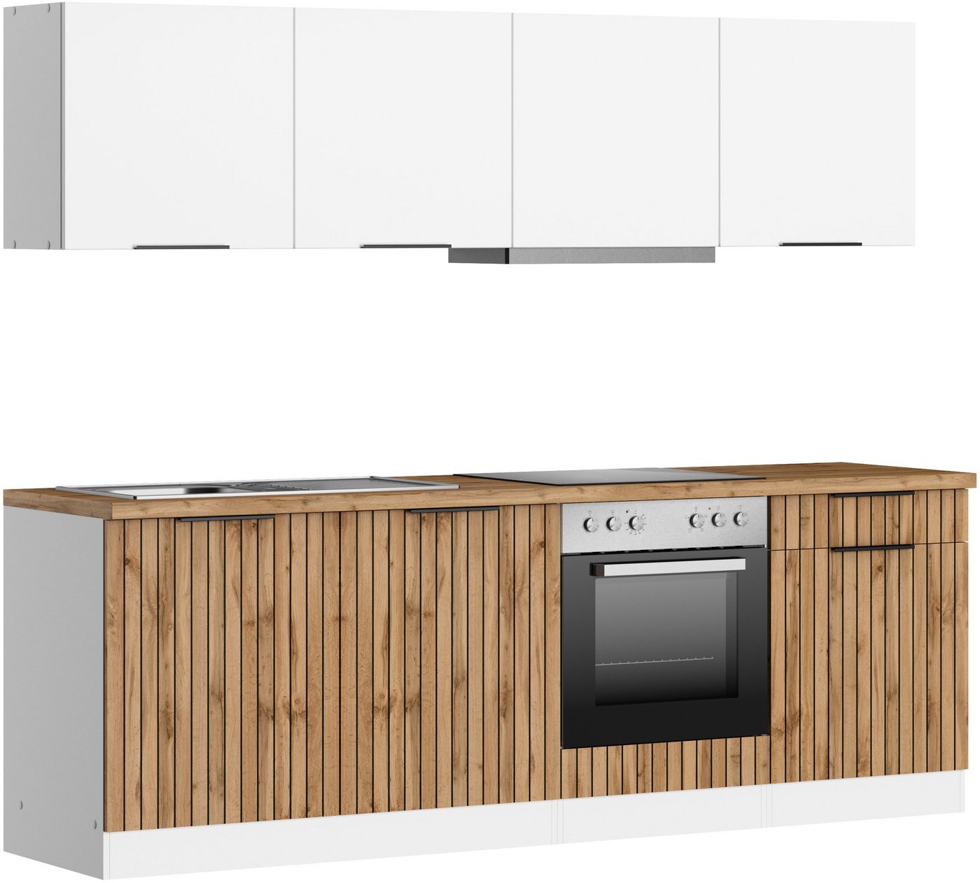 KOCHSTATION Küchenzeile KS-Lagos2, Breite 240 cm, wahlweise mit E-Geräten, mit 38mm starker Arbeitsplatte – Bild 3 von 5