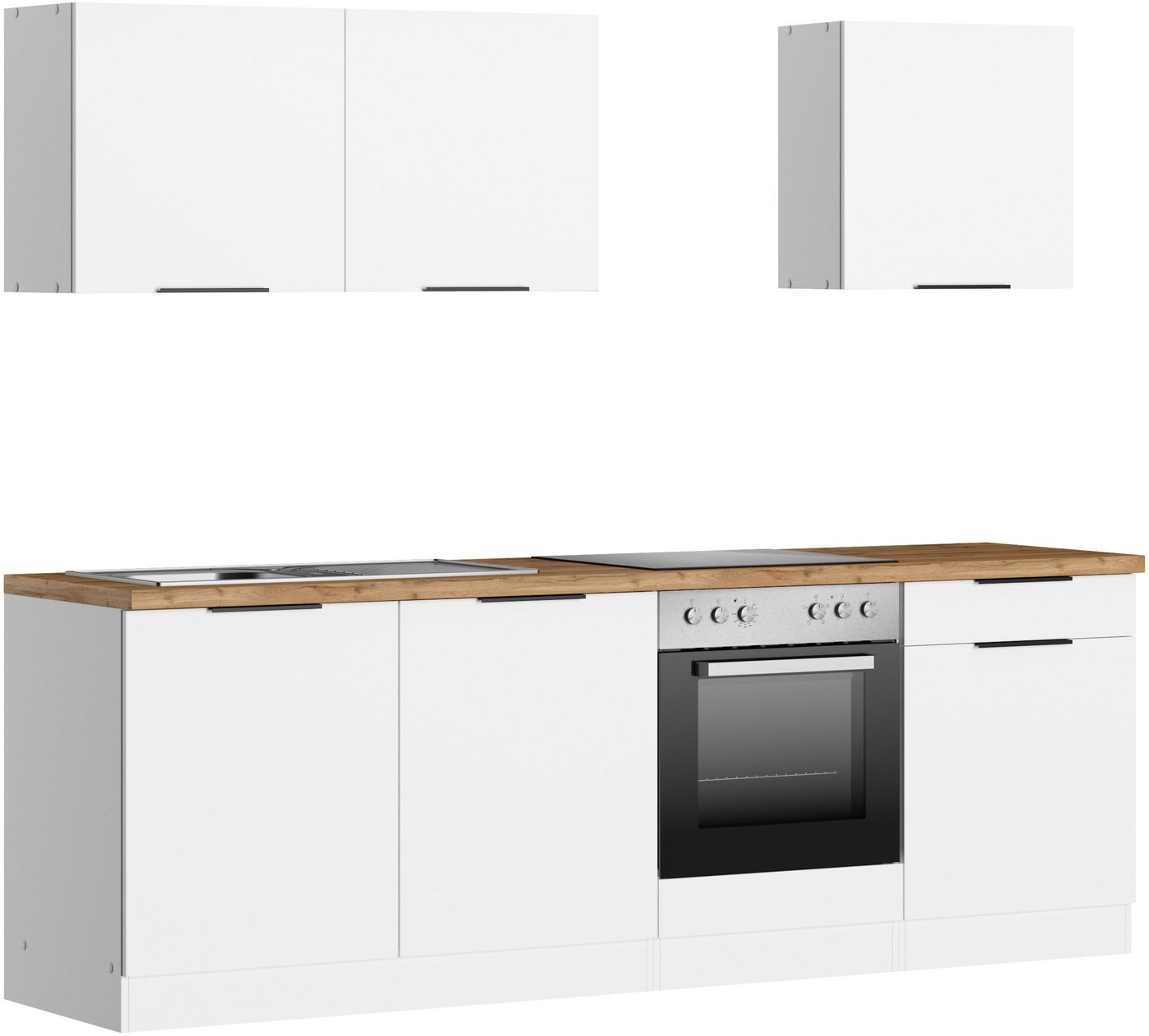 KOCHSTATION Küchenzeile KS-Lagos2, Breite 240 cm, wahlweise mit E-Geräten, mit 38mm starker Arbeitsplatte – Bild 3 von 5