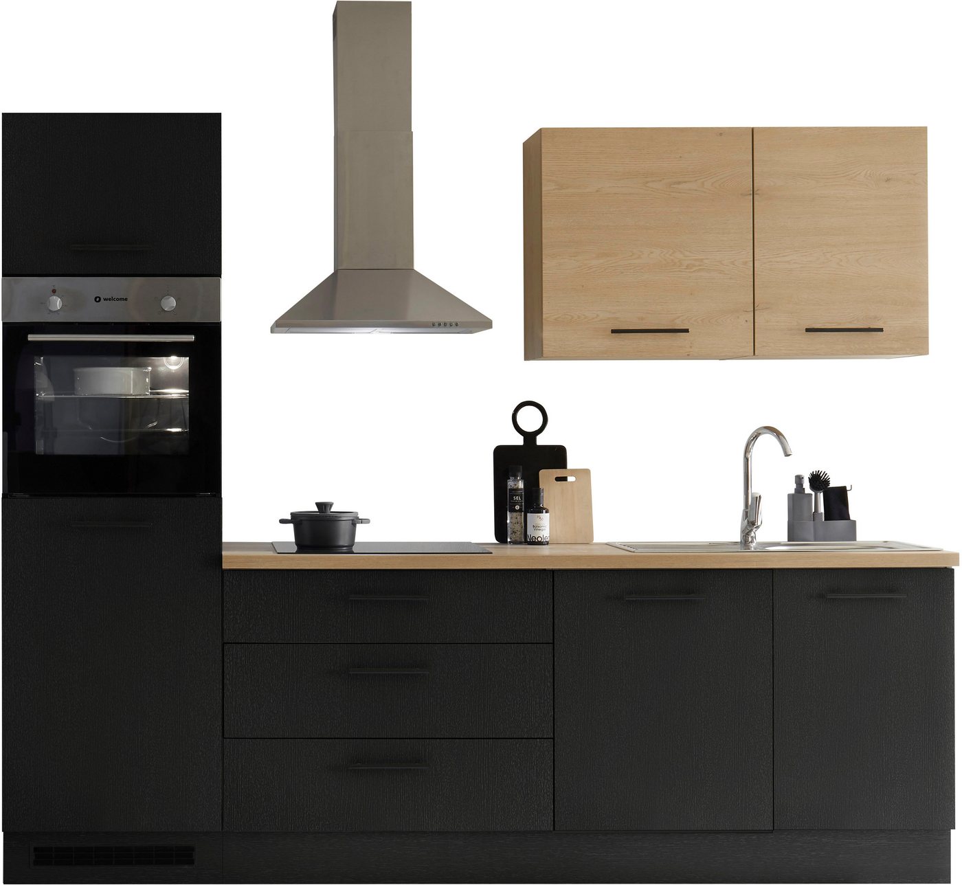 KOCHSTATION Küchenzeile KS-Malfi, Breite 260cm, wahlweise mit E-Geräten, Arbeitsplatte 38mm Stärke – Bild 2 von 5