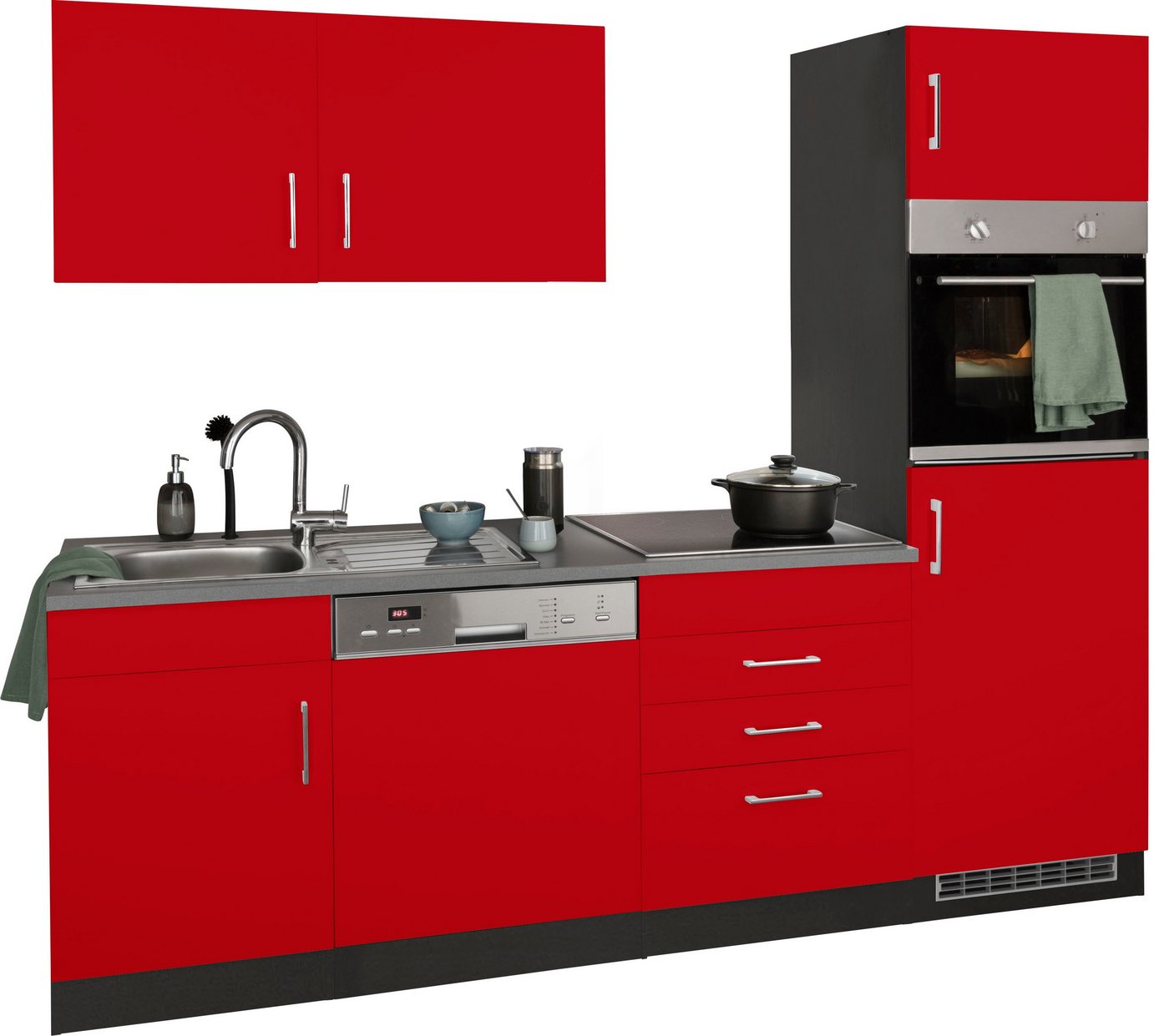 KOCHSTATION Küchenzeile KS-Paris, Breite 230 cm, wahlweise mit E-Geräten und Induktion – Bild 3 von 5