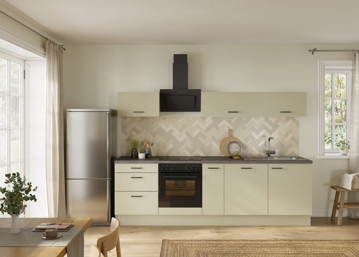 KOCHSTATION Küchenzeile KS-Sion, Breite 270 cm, schnelle Montage mit OPTIsnap, wahlweise mit E-Geräten – Bild 2 von 5