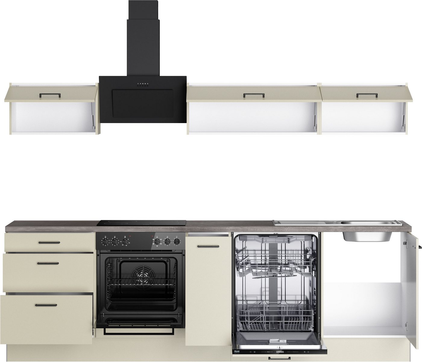 KOCHSTATION Küchenzeile KS-Sion, Breite 270 cm, schnelle Montage mit OPTIsnap, wahlweise mit E-Geräten – Bild 5 von 5