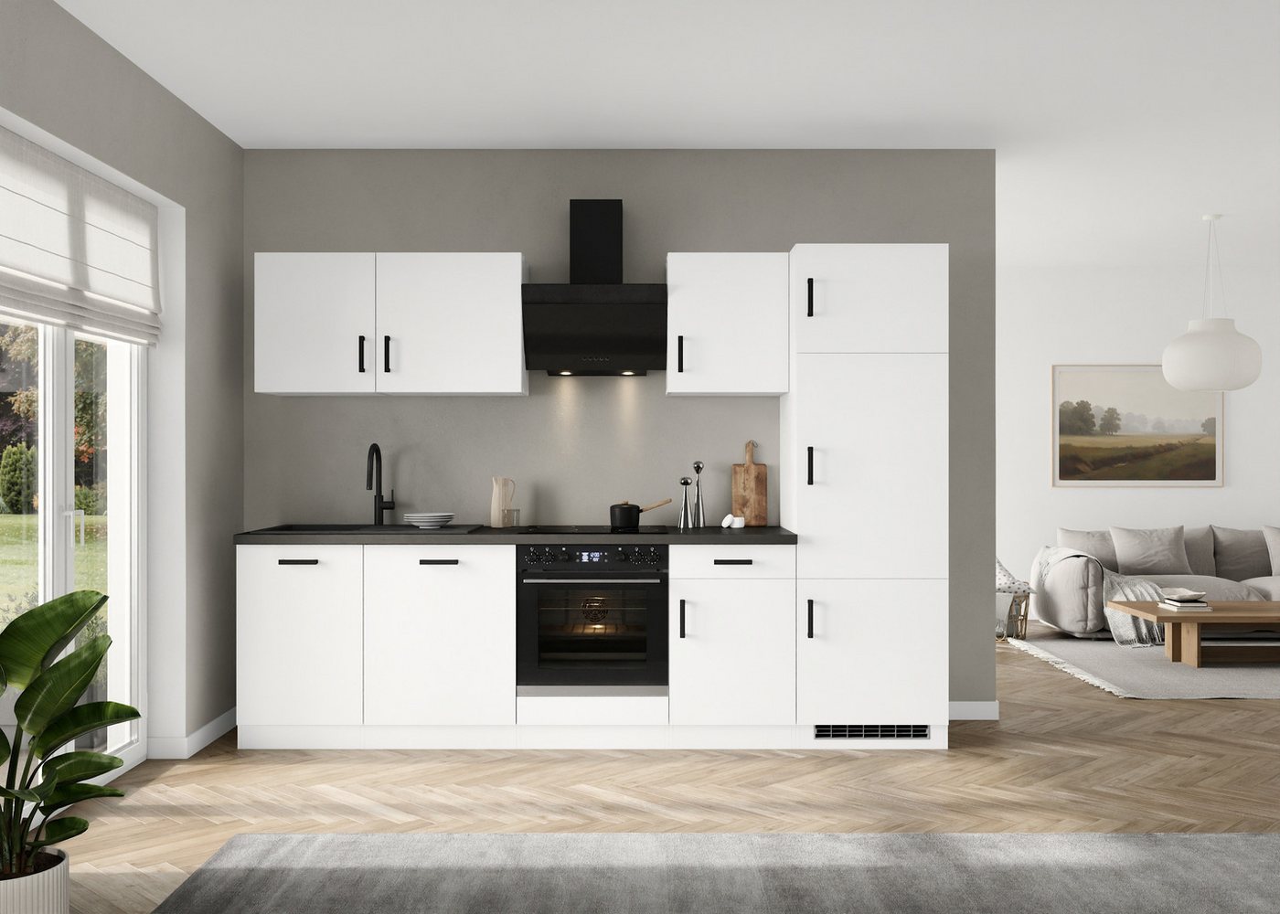 KOCHSTATION Küchenzeile KS-Toronto, Breite 280 cm, wahlweise mit HANSEATIC-E-Geräten – Bild 2 von 5