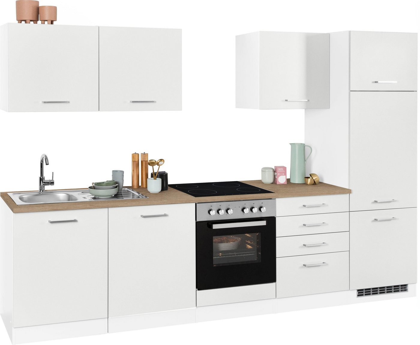 KOCHSTATION Küchenzeile KS-Visby, ohne E-Geräte, Breite 300 cm für Kühlschrank – Bild 3 von 5