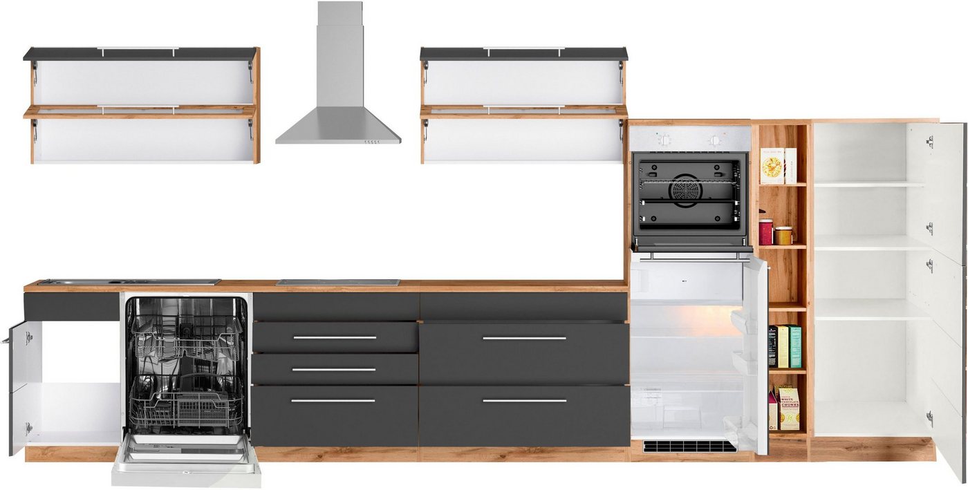 KOCHSTATION Küchenzeile KS-Wien, Breite 440 cm, wahlweise mit E-Geräten und Induktion – Bild 4 von 5