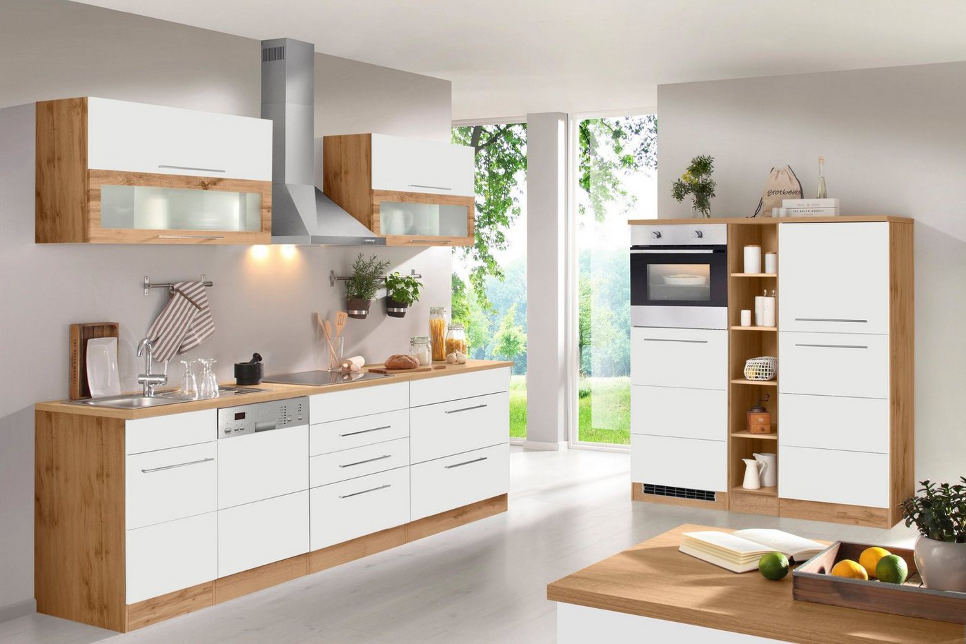 KOCHSTATION Küchenzeile KS-Wien, Breite 440 cm, wahlweise mit E-Geräten und Induktion – Bild 2 von 5