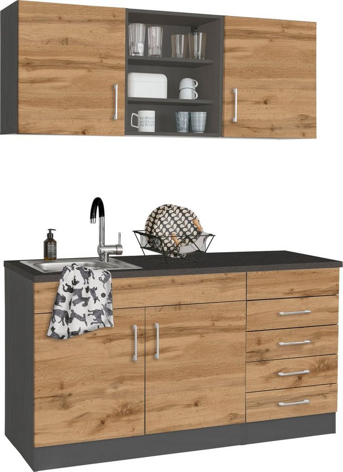 KOCHSTATION Pantryküche KS-Mali, Breite 150 cm, wahlweise mit E-Geräten – Bild 2 von 5