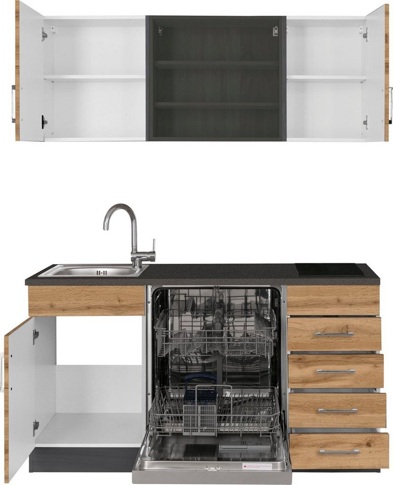 KOCHSTATION Pantryküche KS-Mali, Breite 150 cm, mit E-Geräten – Bild 4 von 5