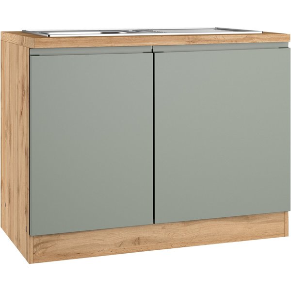 KOCHSTATION Spülenschrank KS-Virginia,neu in verbesserter Ausführung (Stauraum, Softclose, ohne Armatur) Breite 110 cm, inklusive Einbauspüle, Soft-Close