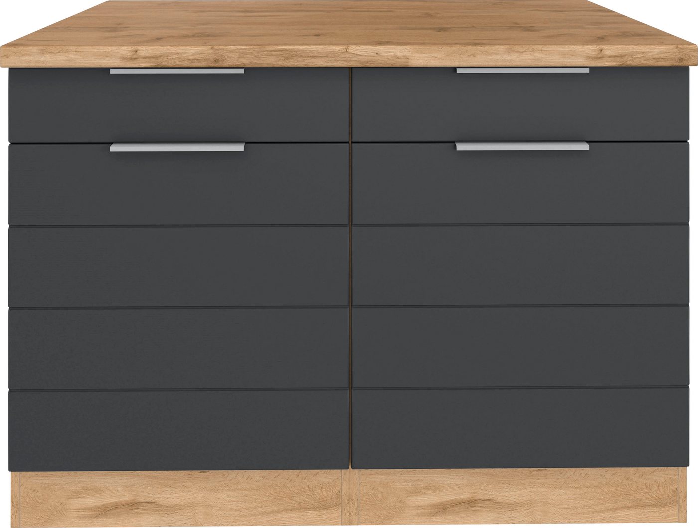 KOCHSTATION Unterschrank KS-Luhe 120 cm breit, für viel Stauraum, MDF-Fronten mit waagerechter Lisene – Bild 2 von 5