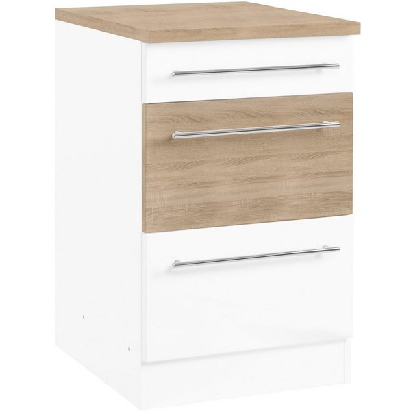 KOCHSTATION Unterschrank KS-Trient 50 cm breit, mit 2 großen Auszügen