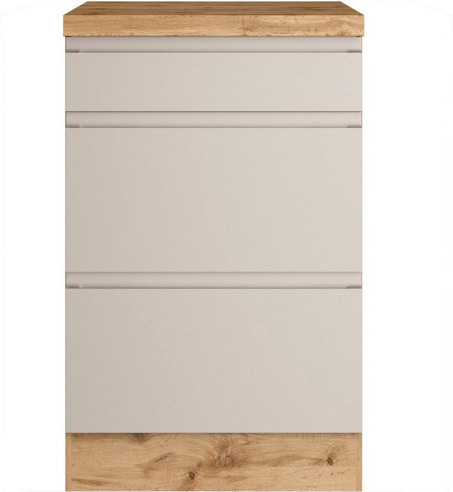 KOCHSTATION Unterschrank KS-Virginia,neu in verbesserter Ausführung (Stauraum, Softclose, mit CPL-Arbeitsplatte) Breite 50 cm, 1 Schubkasten, 2 Auszüge, Soft-Cl – Bild 4 von 5