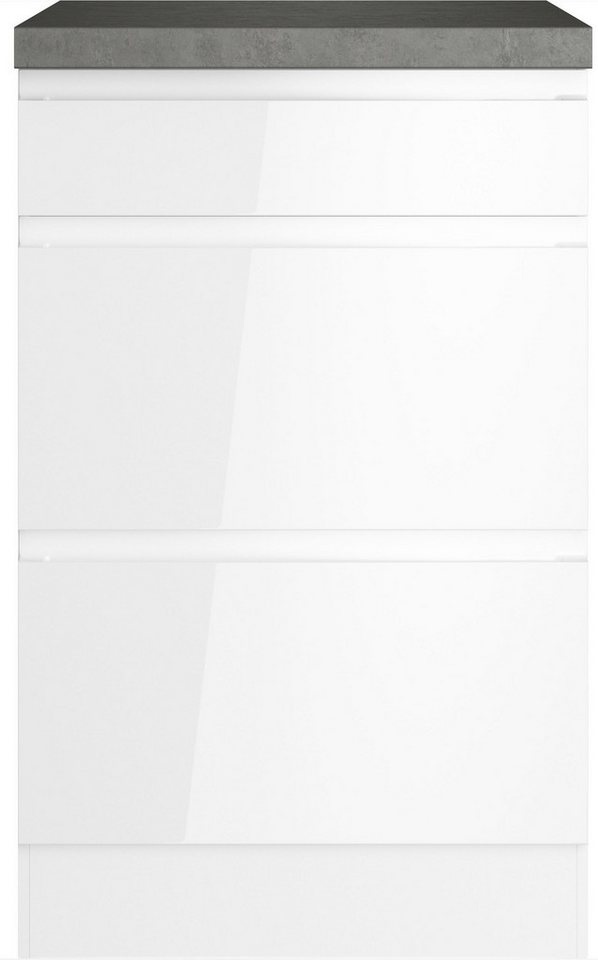 KOCHSTATION Unterschrank KS-Virginia,neu in verbesserter Ausführung (Stauraum, Softclose, mit CPL-Arbeitsplatte) Breite 50 cm, 1 Schubkasten, 2 Auszüge, Soft-Cl – Bild 4 von 5