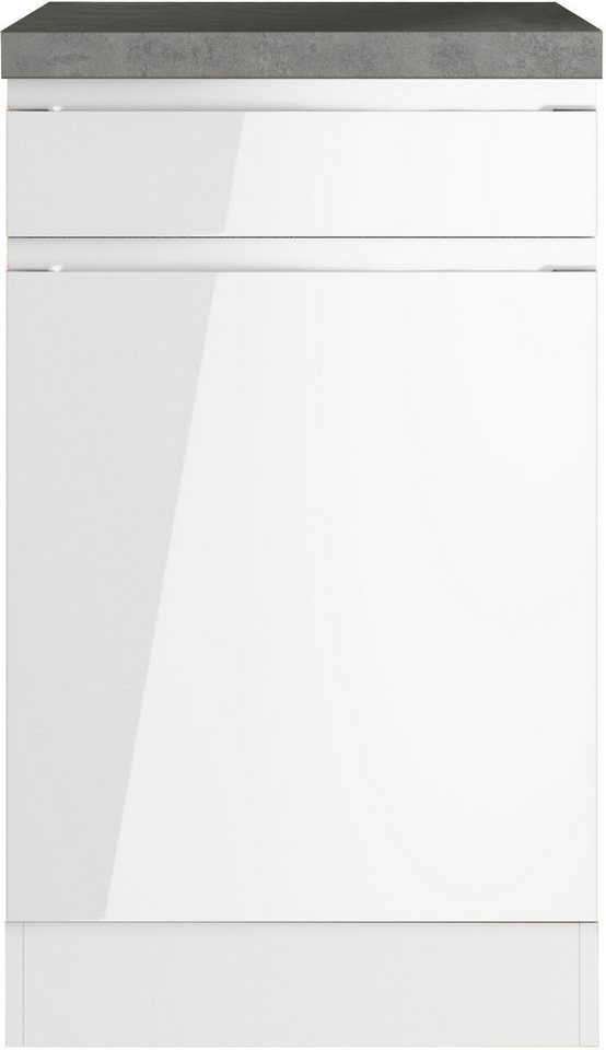 KOCHSTATION Unterschrank KS-Virginia,neu in verbesserter Ausführung (Stauraum, Softclose, mit CPL-Arbeitsplatte) Breite 50 cm, 1 Tür, 1 Schubkasten, Soft-Close- – Bild 4 von 5