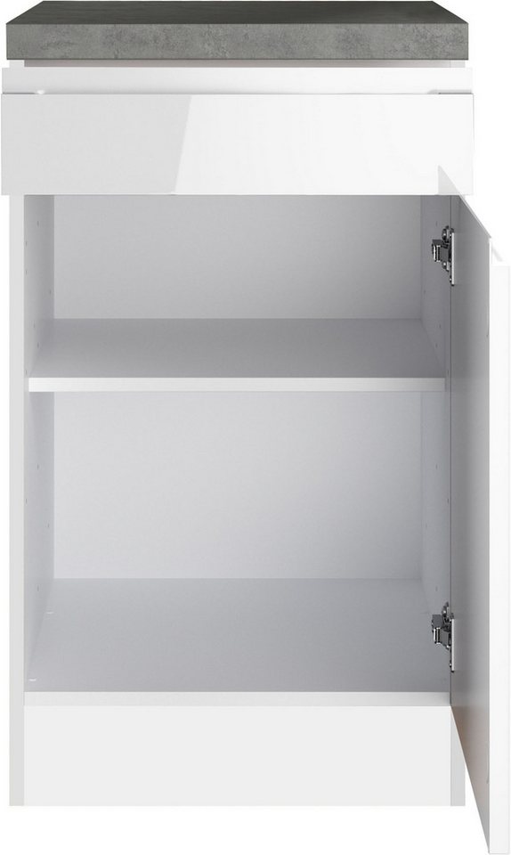 KOCHSTATION Unterschrank KS-Virginia,neu in verbesserter Ausführung (Stauraum, Softclose, mit CPL-Arbeitsplatte) Breite 50 cm, 1 Tür, 1 Schubkasten, Soft-Close- – Bild 5 von 5