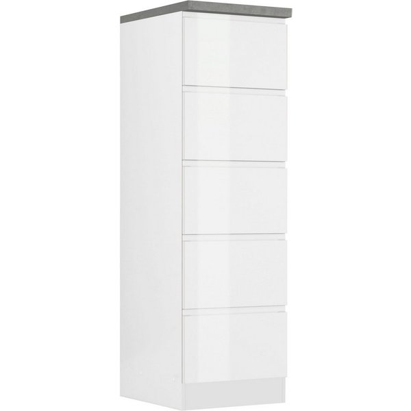KOCHSTATION Vorratsschrank KS-Virginia,neu in verbesserter Ausführung (Stauraum, Softclose, mit CPL-Arbeitsplatte) Breite 60 cm, 5 Auszüge, Soft-Close-Funktion