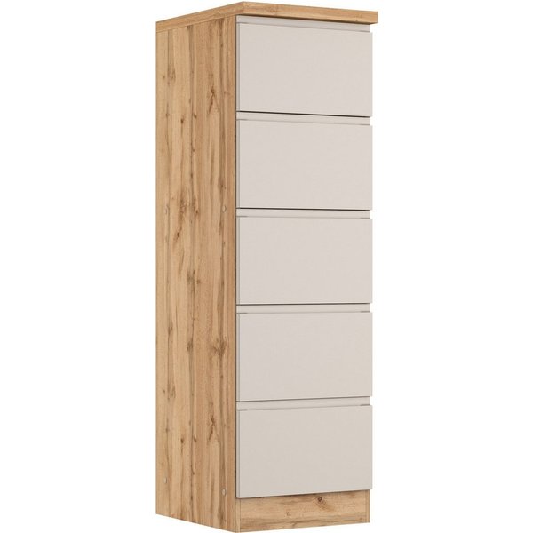 KOCHSTATION Vorratsschrank KS-Virginia,neu in verbesserter Ausführung (Stauraum, Softclose, mit CPL-Arbeitsplatte) Breite 60 cm, 5 Auszüge, Soft-Close-Funktion
