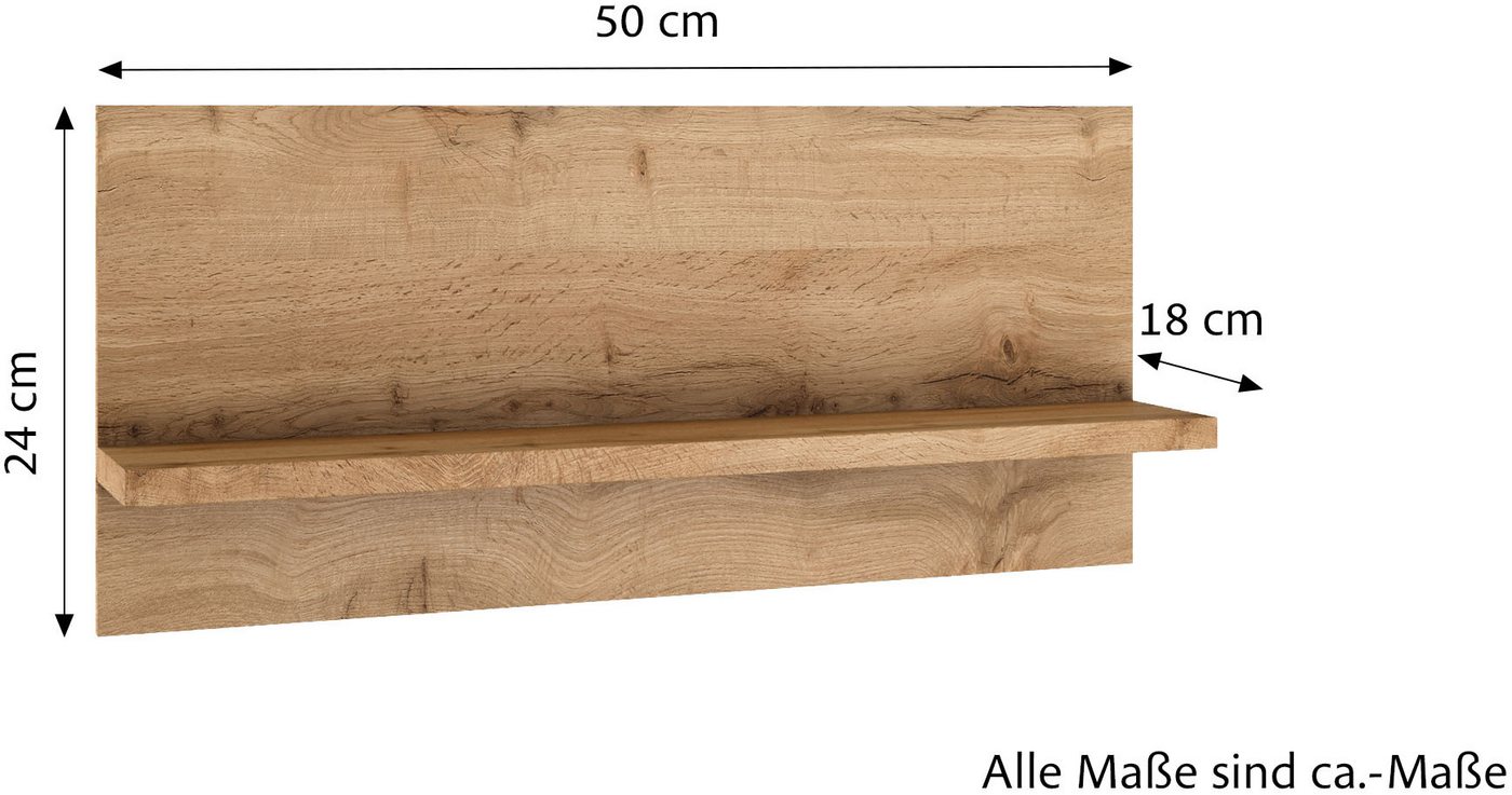 KOCHSTATION Wandboard KS-Milan, Regal in natürlichen Wotaneiche-Dekor, praktische Ablagefläche – Bild 4 von 4