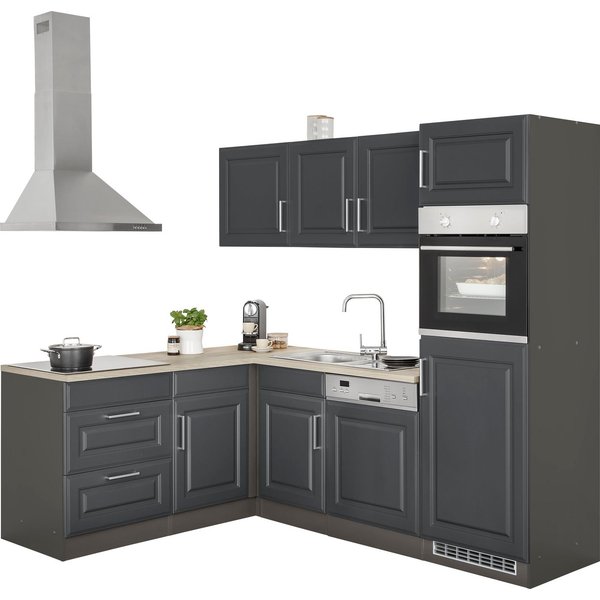 KOCHSTATION Winkelküche, Stellbreite 230x170 cm, wahlweise mit E-Geräten, MDF-Fronten