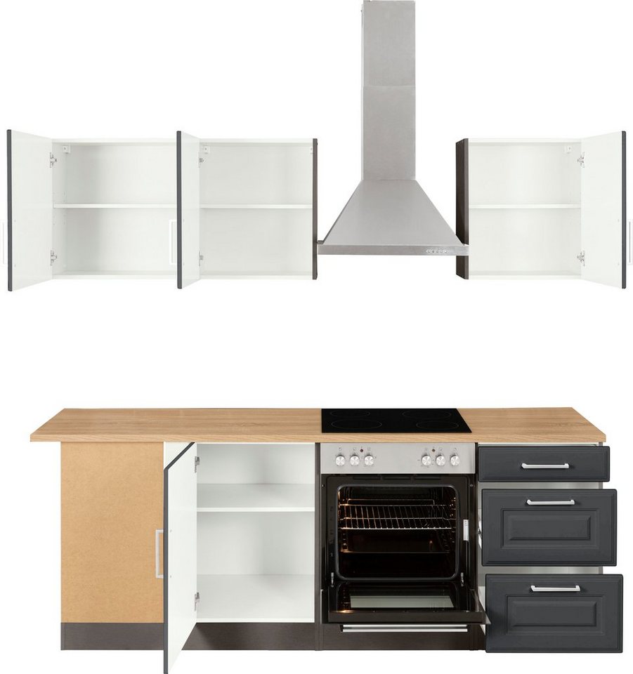 KOCHSTATION Winkelküche, Stellbreite 220x220 cm, wahlweise mit E-Geräten, MDF-Fronten – Bild 4 von 5