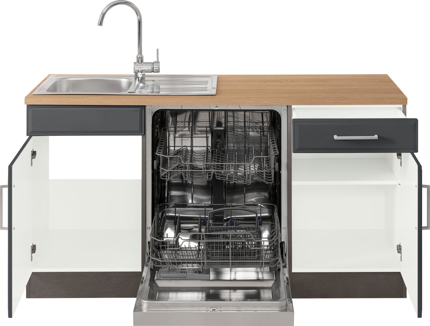 KOCHSTATION Winkelküche, Stellbreite 220x220 cm, wahlweise mit E-Geräten, MDF-Fronten – Bild 5 von 5