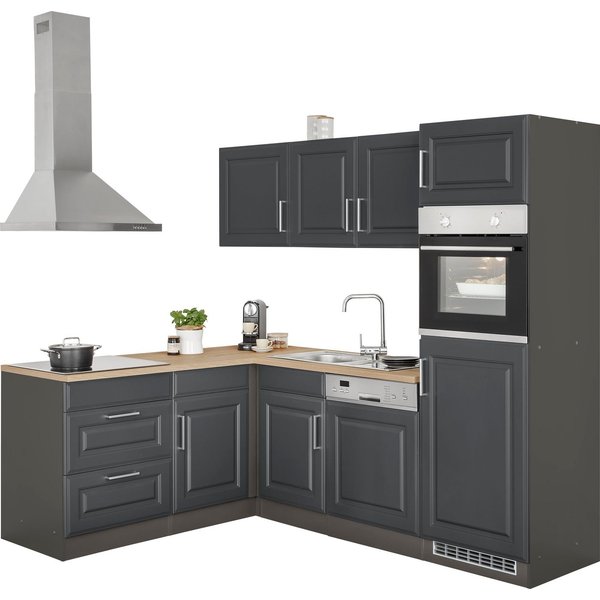 KOCHSTATION Winkelküche, Stellbreite 230x170 cm, wahlweise mit E-Geräten, MDF-Fronten