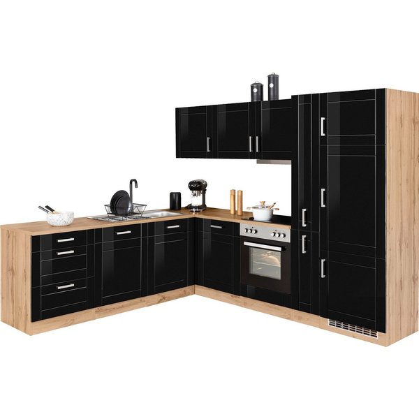 KOCHSTATION Winkelküche KS-Tinnum, mit E-Geräten, Stellbreite 240/270 cm