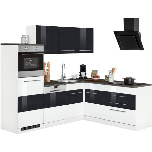 KOCHSTATION Winkelküche KS-Trient, Stellbreite 230x190 cm, wahlweise mit E-Geräten, mit Arbeitsplatte