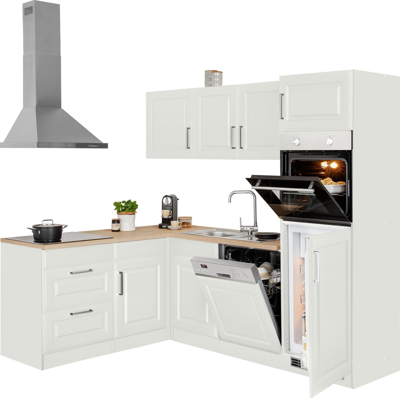 KOCHSTATION Winkelküche, Stellbreite 230x170 cm, wahlweise mit E-Geräten, MDF-Fronten – Bild 4 von 5