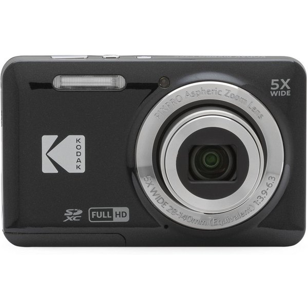 Kodak FZ55 BK Kompaktkamera (16 MP, 5-fach Zoom, 28mm Weitwinkel, 2,7 Zoll LCD Display, 700mAh Li-Ion Akku)
