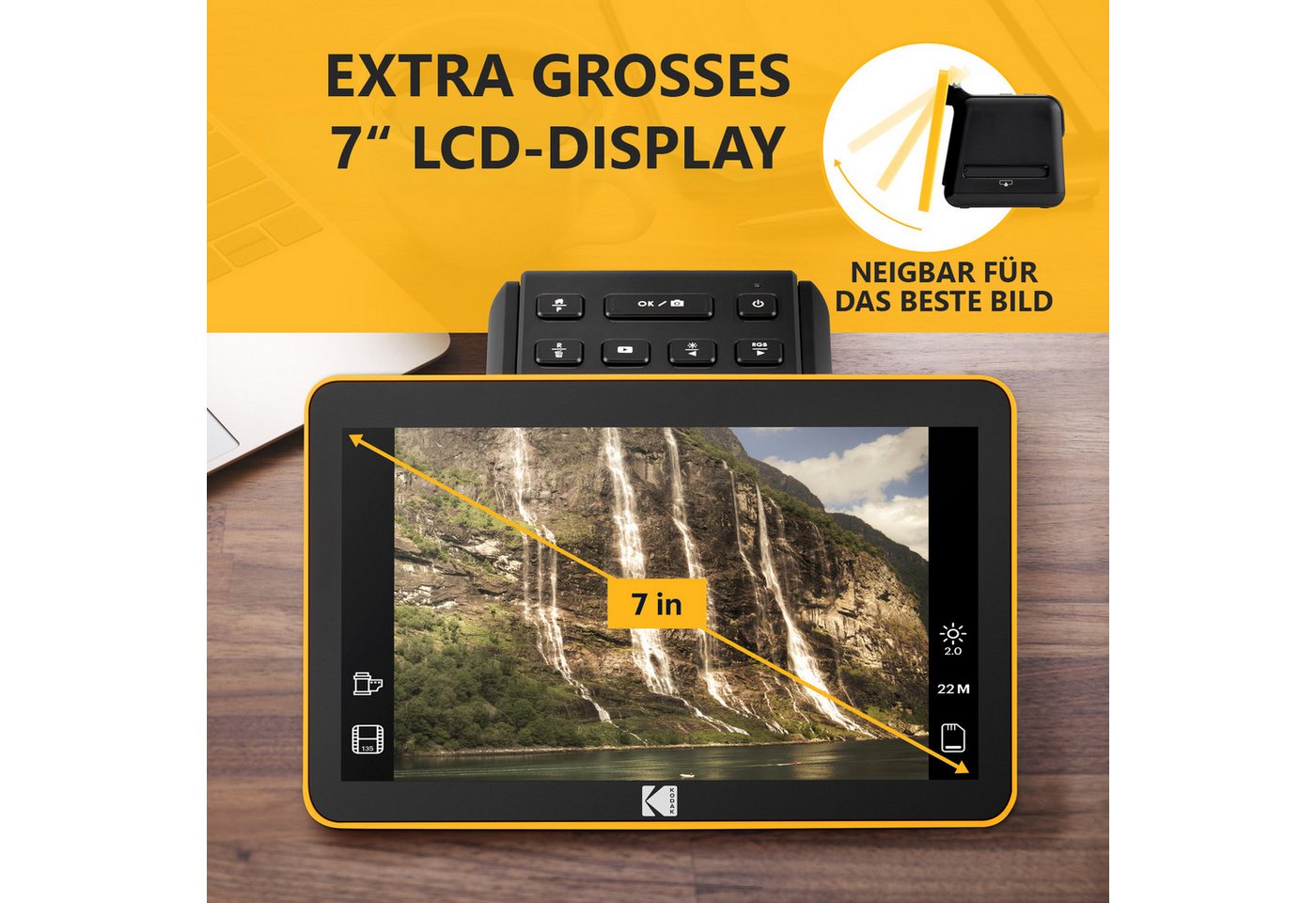 Kodak Slide'n'Scan Max Digitaler Filmscanner Diascanner, (7 Zoll Display) – Bild 3 von 5