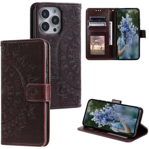 König Design Handyhülle Apple iPhone 15 Pro Max, Schutzhülle Schutztasche Case Cover Etuis Wallet Klapptasche Bookstyle