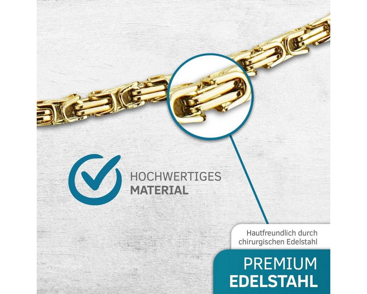 König Design Kette ohne Anhänger, Königskette Herrenkette Männer Kette Halskette Edelstahl - 6 mm – Bild 2 von 5