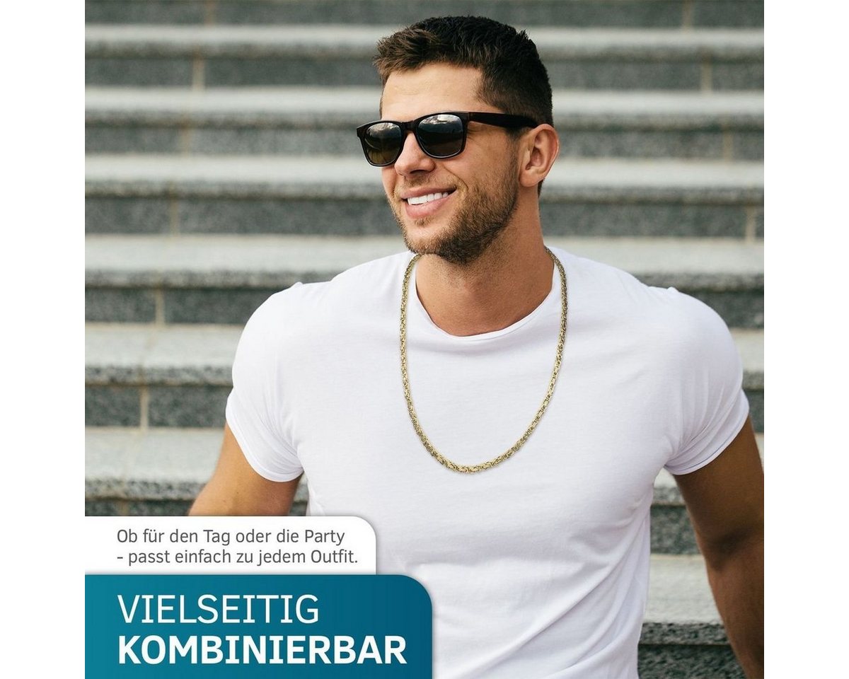 König Design Kette ohne Anhänger, Königskette Herrenkette Männer Kette Halskette Edelstahl - 6 mm – Bild 3 von 5