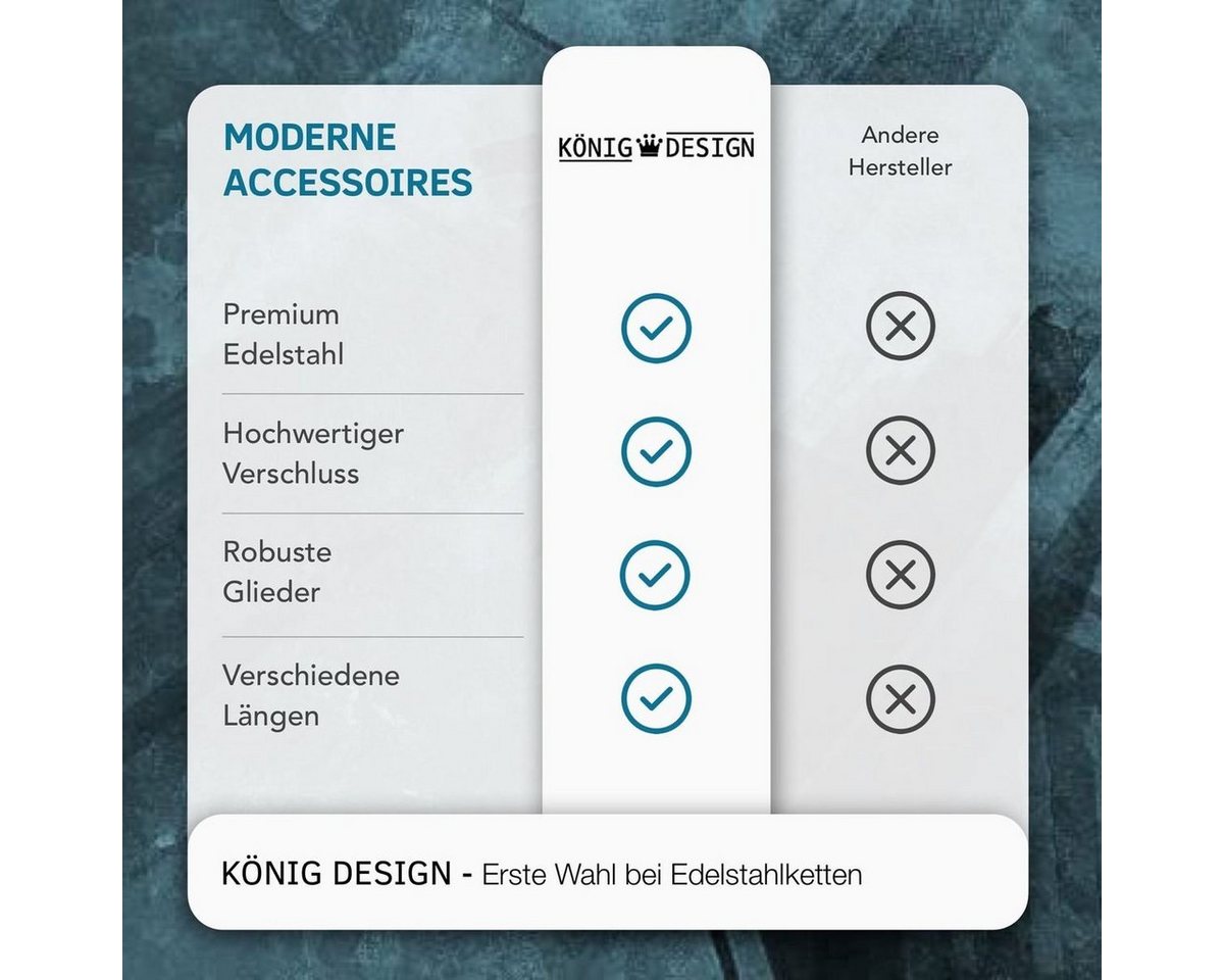König Design Kette ohne Anhänger, Königskette Herrenkette Männer Kette Halskette Edelstahl - 6 mm – Bild 4 von 5