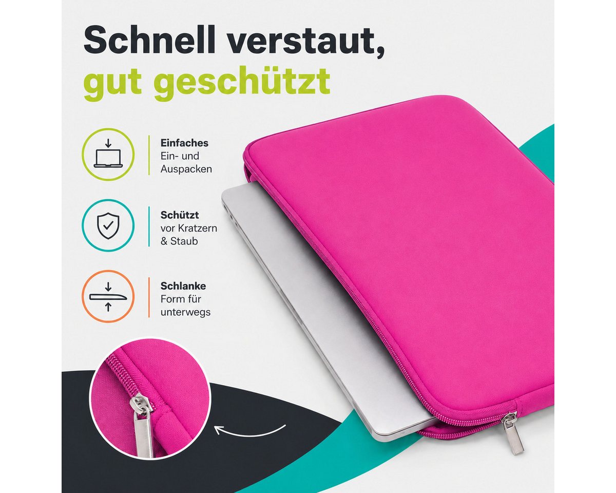 König Design Laptoptasche Universal Notebooktasche 13 Zoll Sleeve Tasche Hülle Laptop Case Cover, weiches Innenfutter zum Schutz vor Kratzern – Bild 5 von 5