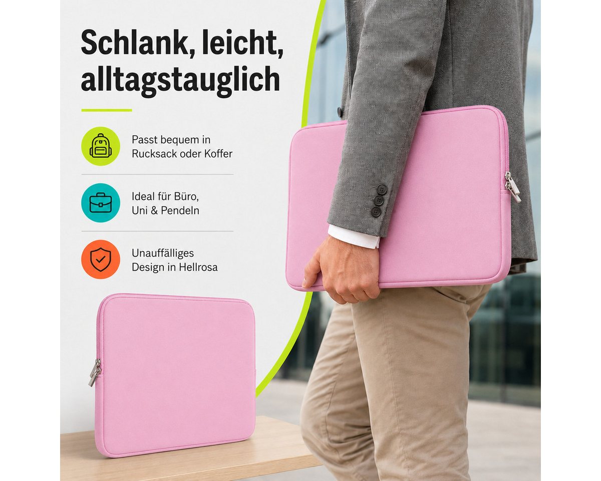 König Design Laptoptasche Universal Notebooktasche 14 Zoll Sleeve Tasche Hülle Laptop Case Cover, weiches Innenfutter zum Schutz vor Kratzern – Bild 3 von 5